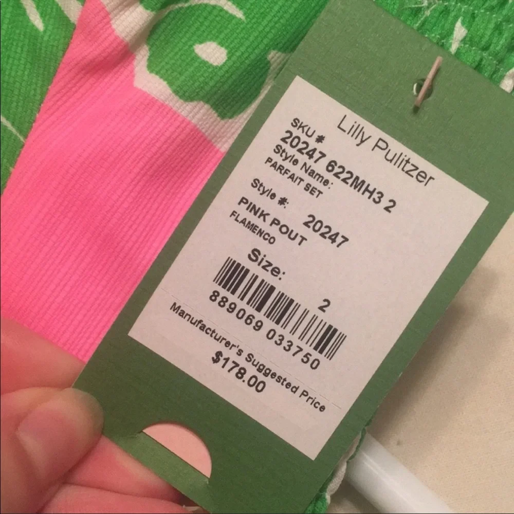 NWT HOLY GRAIL Lilly‎ Pulitzer Parfait Set in Flamenco Size:2 Crop top skirt